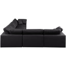 Meridian Comfy Black Vegan Leather Modular Sectional IMAGE 5