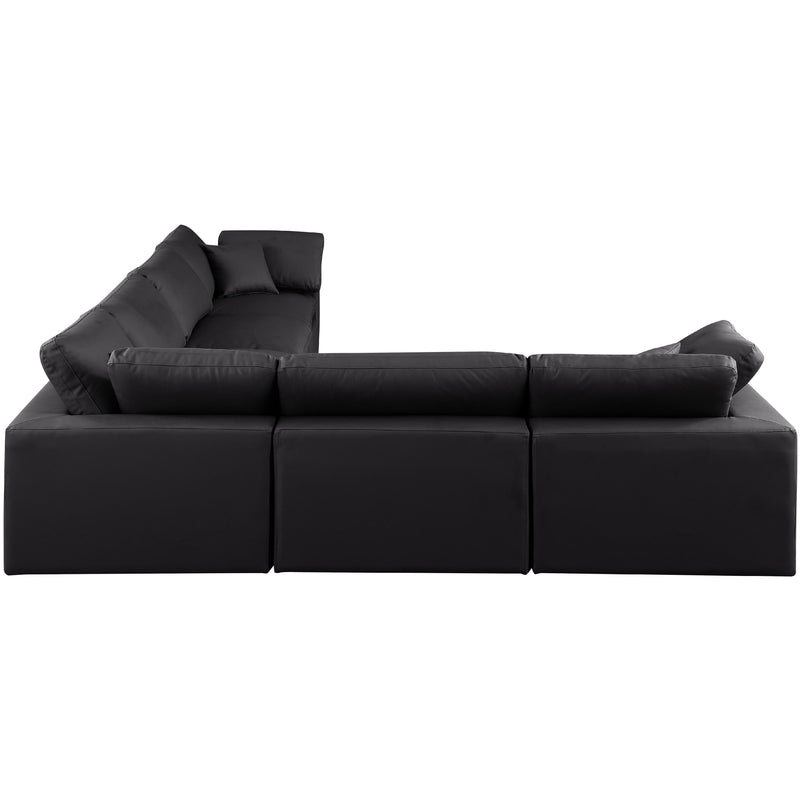 Meridian Comfy Black Vegan Leather Modular Sectional IMAGE 5
