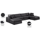 Meridian Comfy Black Vegan Leather Modular Sectional IMAGE 11