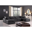 Meridian Comfy Black Vegan Leather Modular Sectional IMAGE 2
