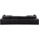 Meridian Comfy Black Vegan Leather Modular Sectional IMAGE 3