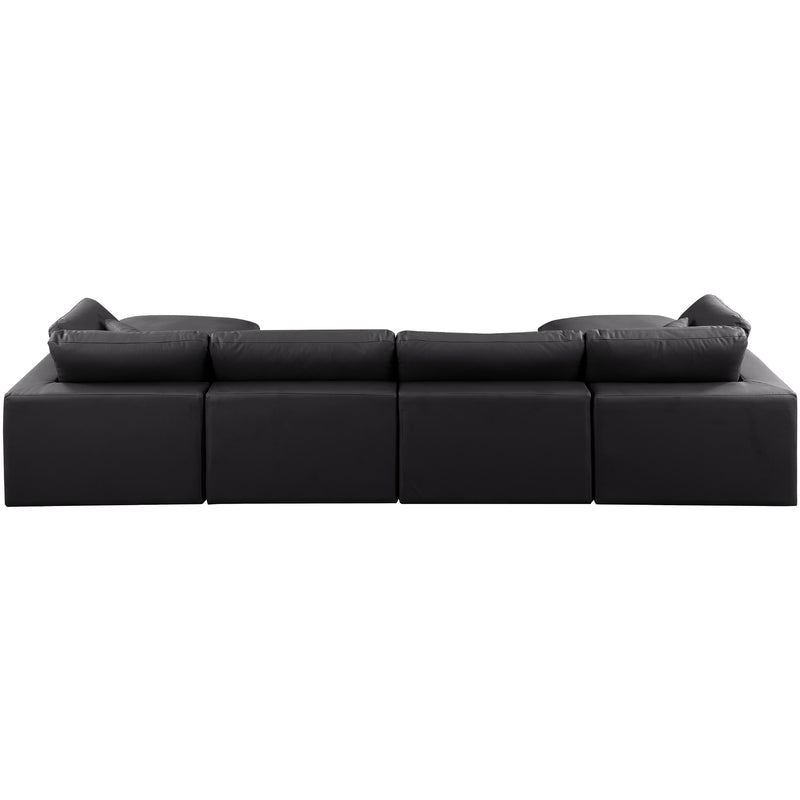 Meridian Comfy Black Vegan Leather Modular Sectional IMAGE 3
