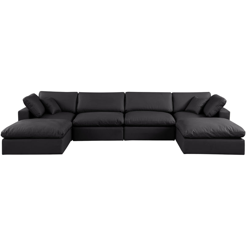 Meridian Comfy Black Vegan Leather Modular Sectional IMAGE 4