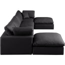 Meridian Comfy Black Vegan Leather Modular Sectional IMAGE 5