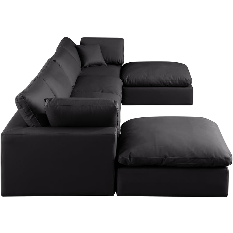 Meridian Comfy Black Vegan Leather Modular Sectional IMAGE 5
