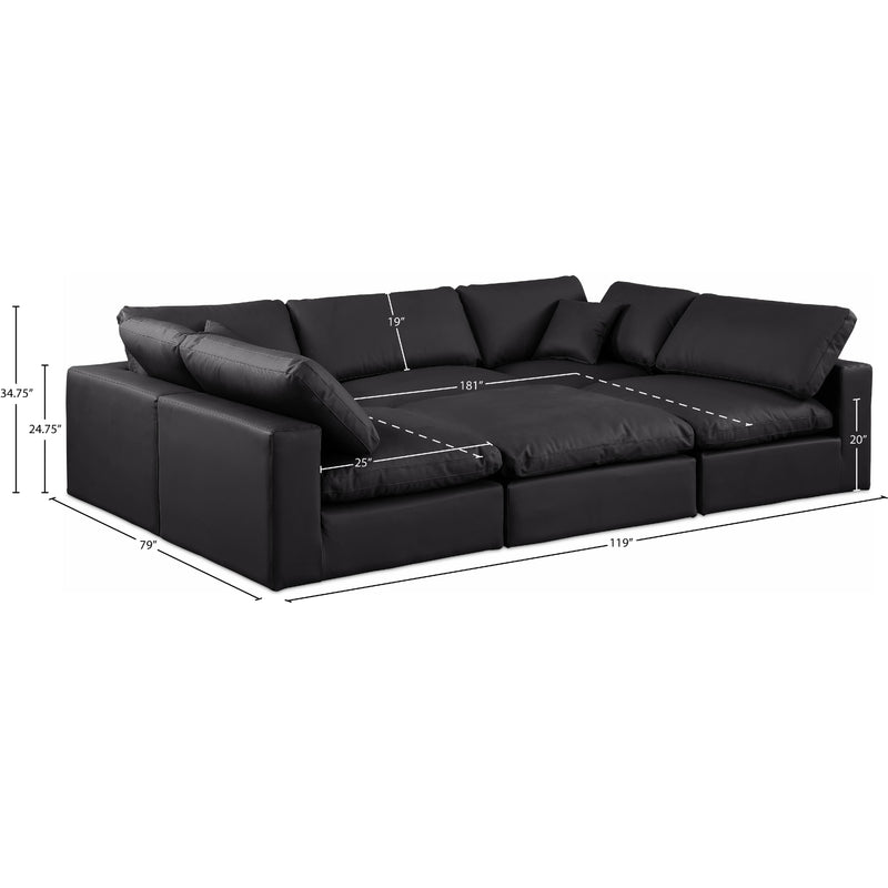 Meridian Comfy Black Vegan Leather Modular Sectional IMAGE 10