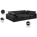 Meridian Comfy Black Vegan Leather Modular Sectional IMAGE 11