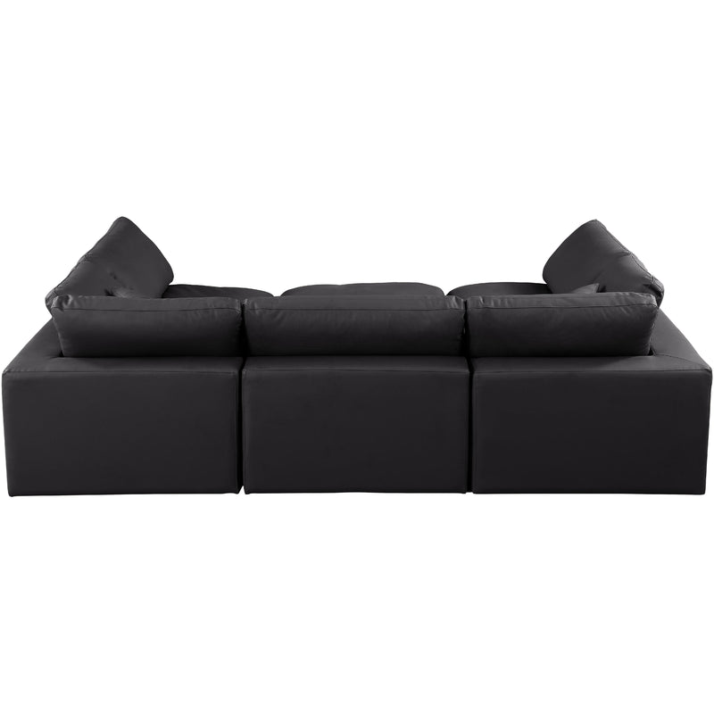 Meridian Comfy Black Vegan Leather Modular Sectional IMAGE 3