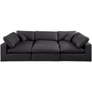 Meridian Comfy Black Vegan Leather Modular Sectional IMAGE 4