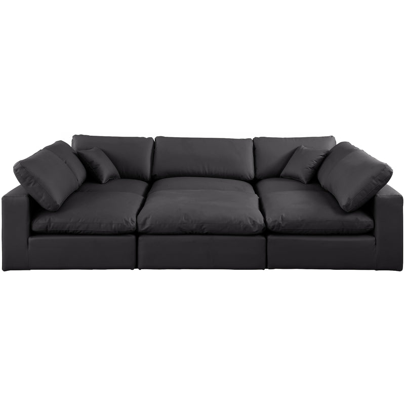Meridian Comfy Black Vegan Leather Modular Sectional IMAGE 4