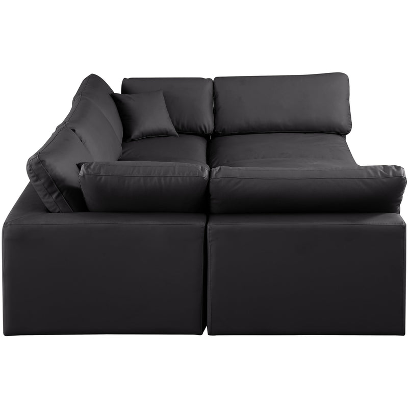 Meridian Comfy Black Vegan Leather Modular Sectional IMAGE 5