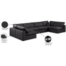 Meridian Comfy Black Vegan Leather Modular Sectional IMAGE 11