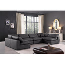 Meridian Comfy Black Vegan Leather Modular Sectional IMAGE 2