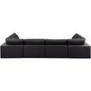 Meridian Comfy Black Vegan Leather Modular Sectional IMAGE 3