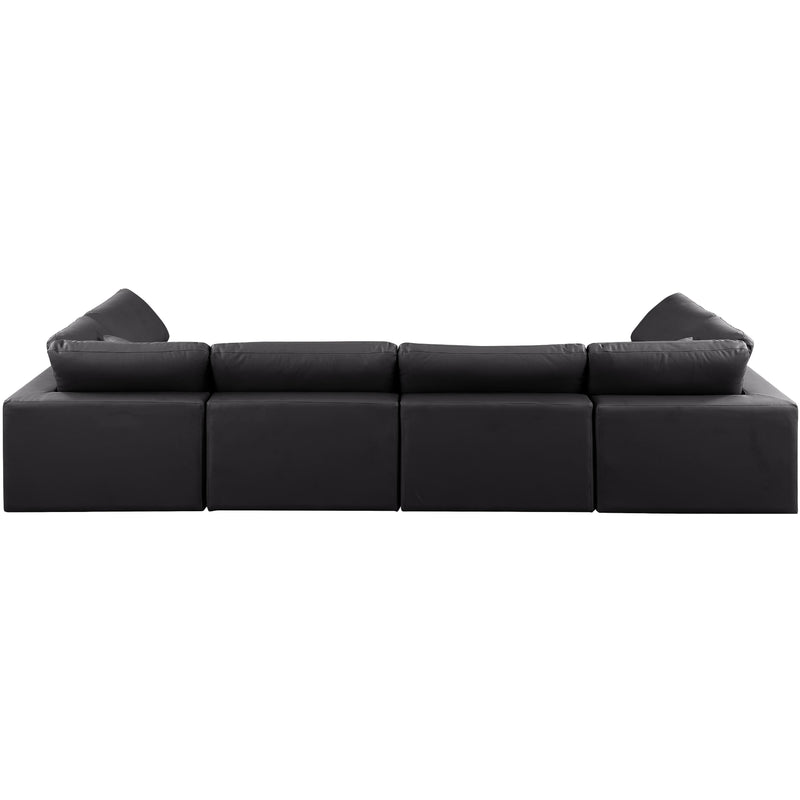 Meridian Comfy Black Vegan Leather Modular Sectional IMAGE 3