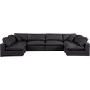 Meridian Comfy Black Vegan Leather Modular Sectional IMAGE 4