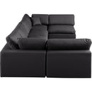 Meridian Comfy Black Vegan Leather Modular Sectional IMAGE 5