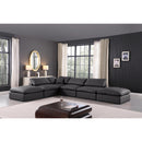 Meridian Comfy Black Vegan Leather Modular Sectional IMAGE 2
