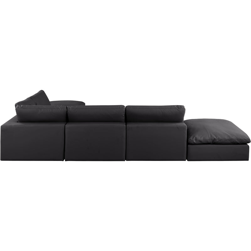 Meridian Comfy Black Vegan Leather Modular Sectional IMAGE 3