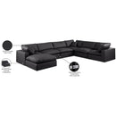 Meridian Comfy Black Vegan Leather Modular Sectional IMAGE 11