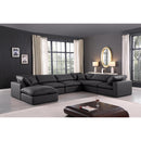Meridian Comfy Black Vegan Leather Modular Sectional IMAGE 2