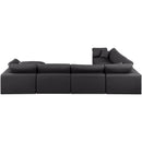 Meridian Comfy Black Vegan Leather Modular Sectional IMAGE 3