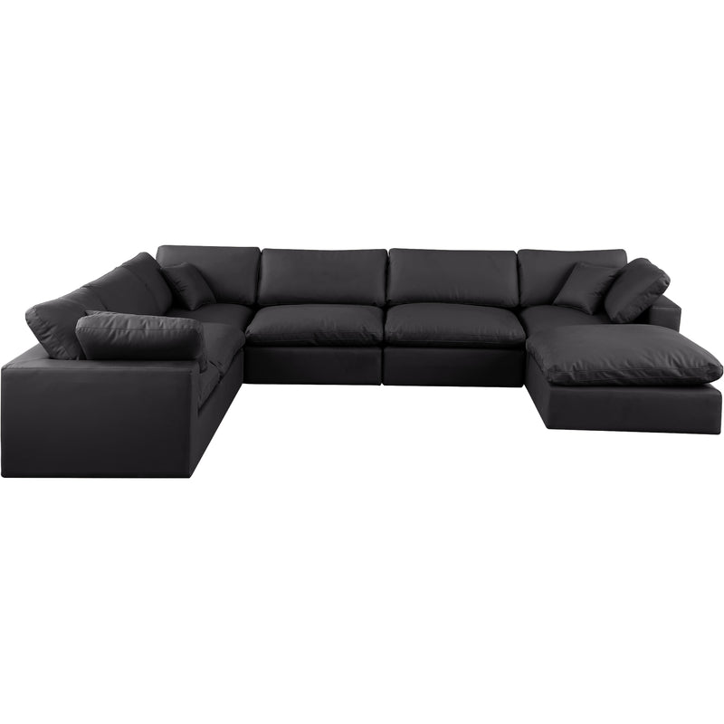 Meridian Comfy Black Vegan Leather Modular Sectional IMAGE 4