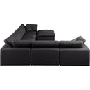 Meridian Comfy Black Vegan Leather Modular Sectional IMAGE 5
