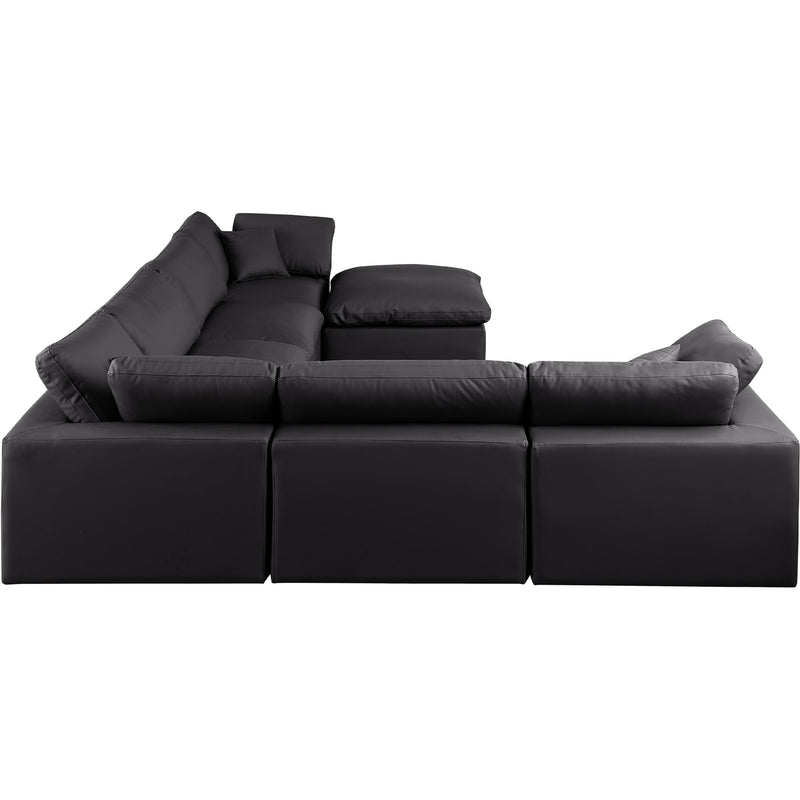 Meridian Comfy Black Vegan Leather Modular Sectional IMAGE 5