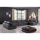 Meridian Comfy Black Vegan Leather Modular Sectional IMAGE 2