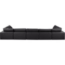 Meridian Comfy Black Vegan Leather Modular Sectional IMAGE 3