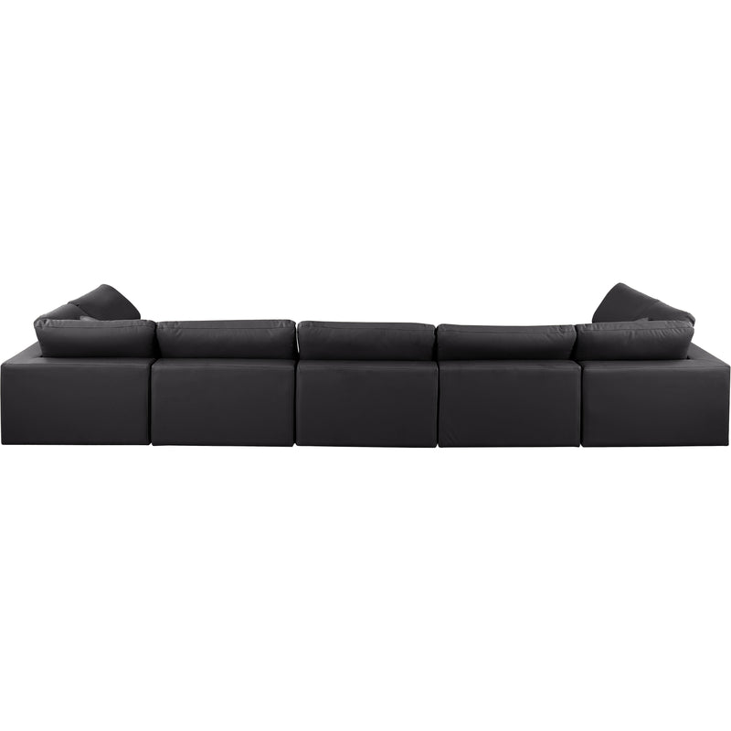 Meridian Comfy Black Vegan Leather Modular Sectional IMAGE 3