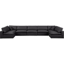 Meridian Comfy Black Vegan Leather Modular Sectional IMAGE 4