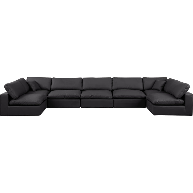 Meridian Comfy Black Vegan Leather Modular Sectional IMAGE 4