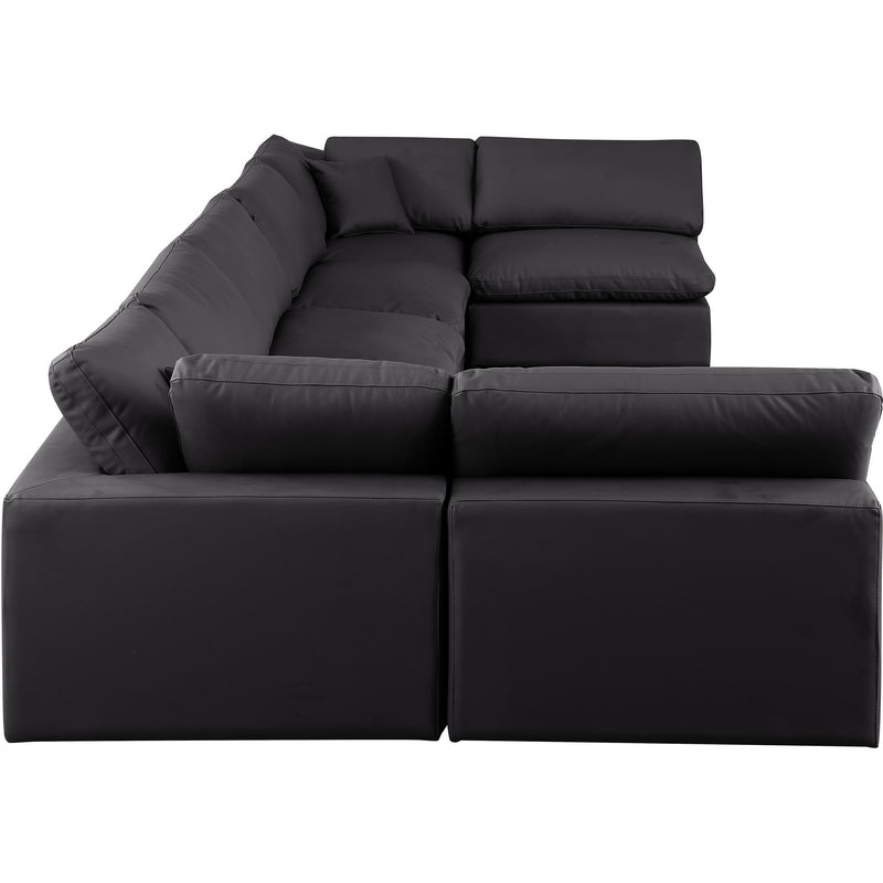 Meridian Comfy Black Vegan Leather Modular Sectional IMAGE 5