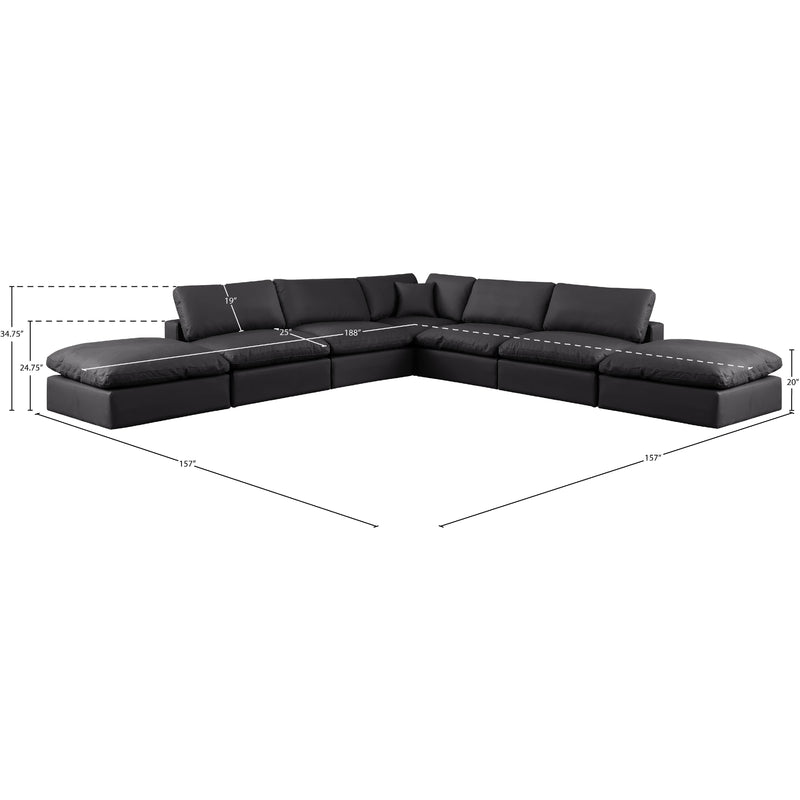 Meridian Comfy Black Vegan Leather Modular Sectional IMAGE 10