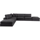 Meridian Comfy Black Vegan Leather Modular Sectional IMAGE 4
