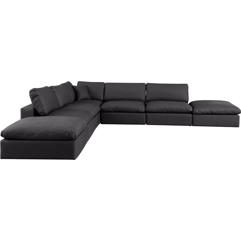 Meridian Comfy Black Vegan Leather Modular Sectional IMAGE 4