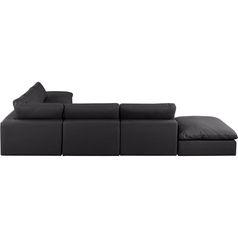 Meridian Comfy Black Vegan Leather Modular Sectional IMAGE 5