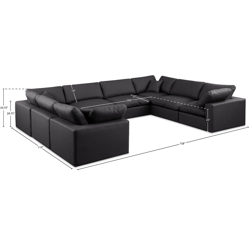 Meridian Comfy Black Vegan Leather Modular Sectional IMAGE 10