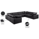Meridian Comfy Black Vegan Leather Modular Sectional IMAGE 11