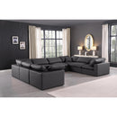 Meridian Comfy Black Vegan Leather Modular Sectional IMAGE 2