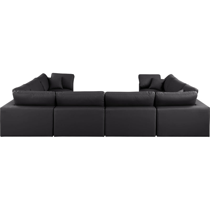 Meridian Comfy Black Vegan Leather Modular Sectional IMAGE 3