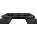 Meridian Comfy Black Vegan Leather Modular Sectional IMAGE 4
