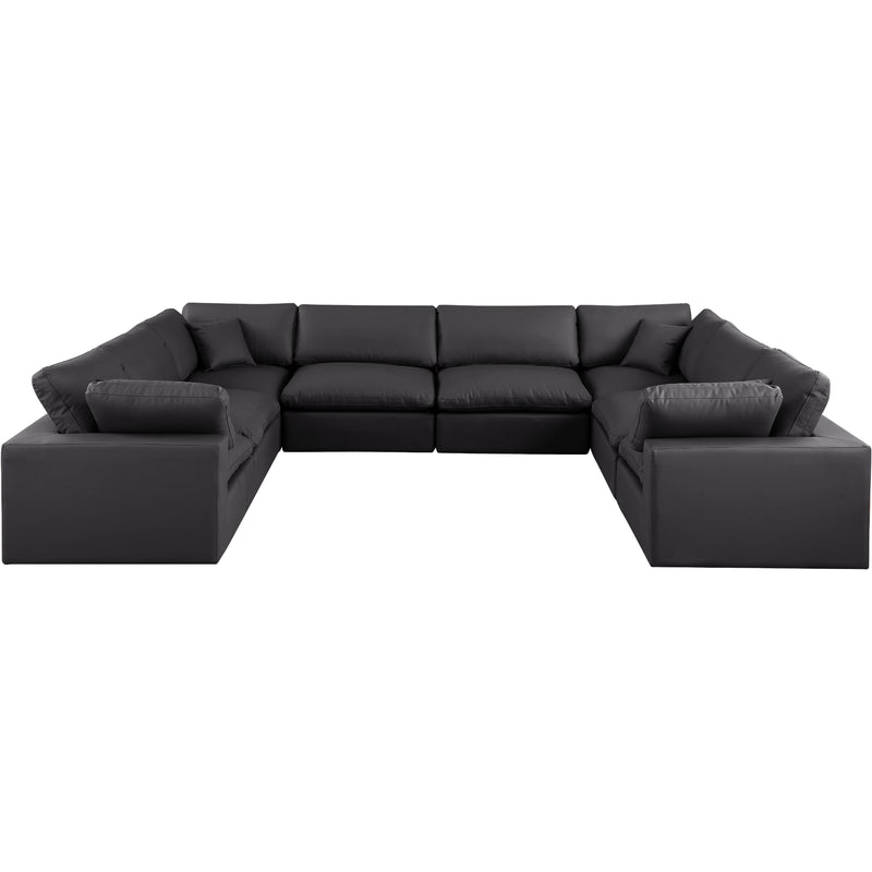 Meridian Comfy Black Vegan Leather Modular Sectional IMAGE 4