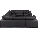 Meridian Comfy Black Vegan Leather Modular Sectional IMAGE 5