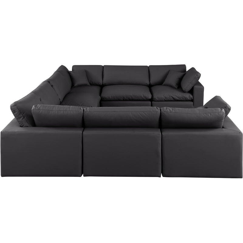 Meridian Comfy Black Vegan Leather Modular Sectional IMAGE 5