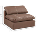 Meridian Comfy Brown Vegan Leather Modular Armless Chair IMAGE 10