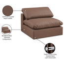 Meridian Comfy Brown Vegan Leather Modular Armless Chair IMAGE 11