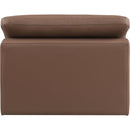 Meridian Comfy Brown Vegan Leather Modular Armless Chair IMAGE 3